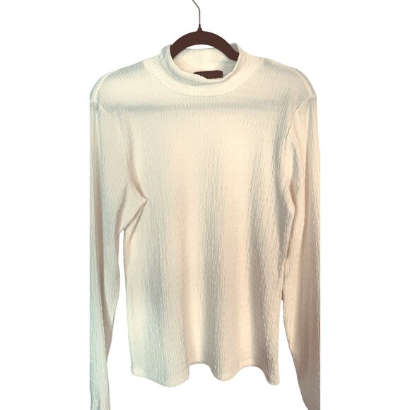 Sanctuary XL Off White Textured Long Sleeve Top Polyester Blend - Picture 1 of 10
